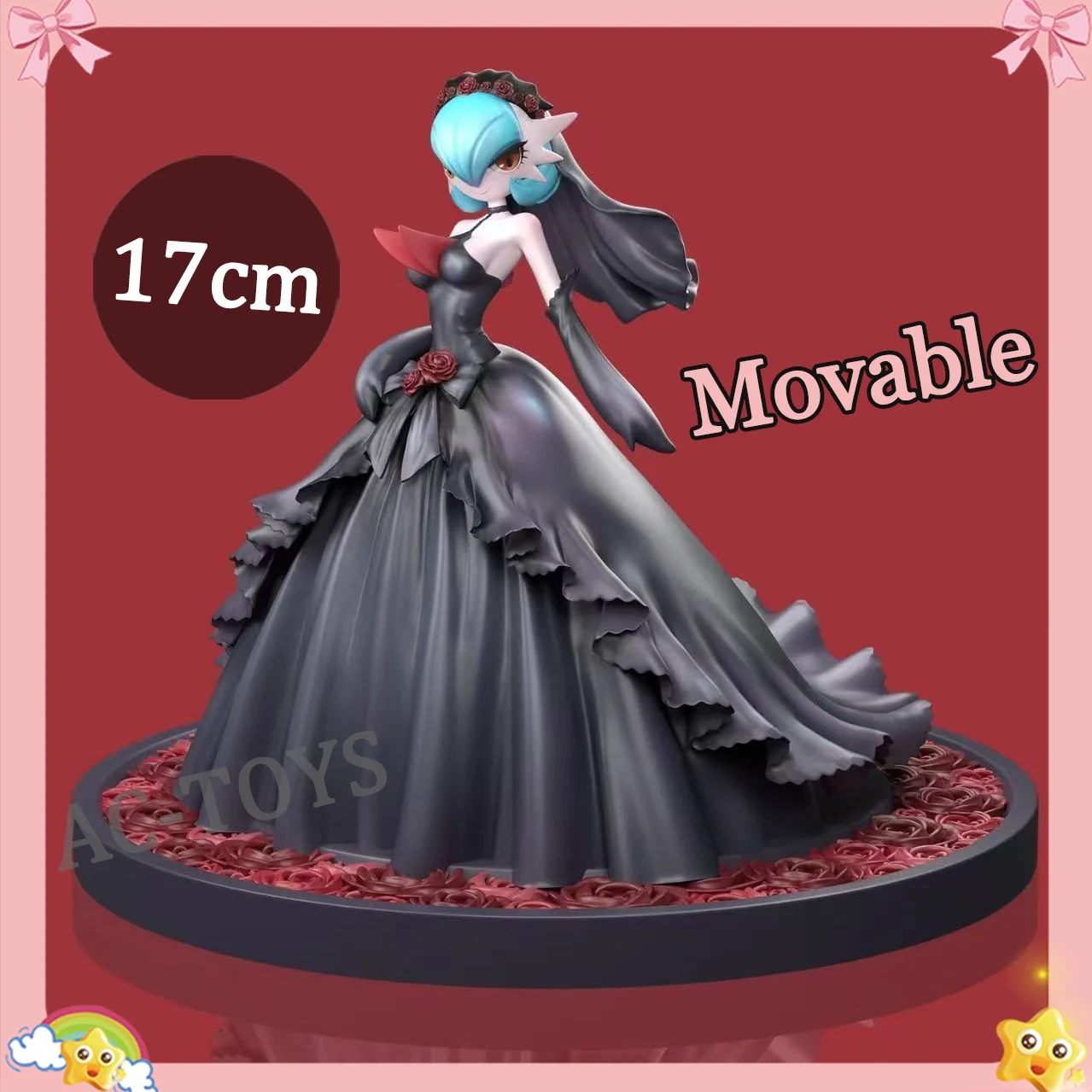 ポケモン-シャイニーメガガーデボア-フィギュア-ブラックウェディングドレス-ゴシック花嫁-17cm-可動式-アニメ-pvc-スタチュー-コレクタブルモデル-おもちゃ-ギフト