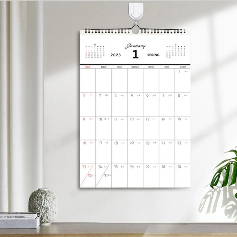 Calendario de pared sencillo para el hogar, planificador de notas para colgar en la pared, 2023