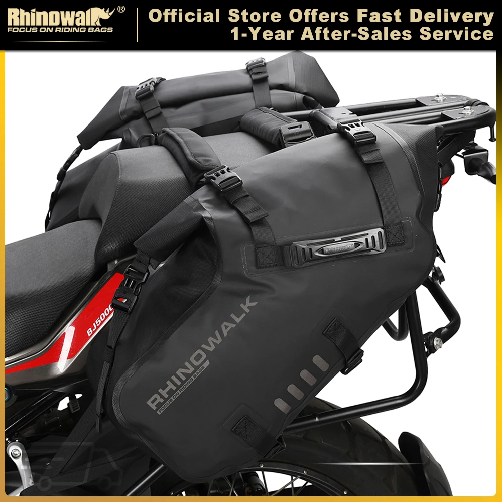 

Rhinowalk Motorcycle Bag 28L Waterproof 2 Pcs Universal Fit Motorcycle Pannier Bag Saddle Bags Side Storage Fork Travel Luggage