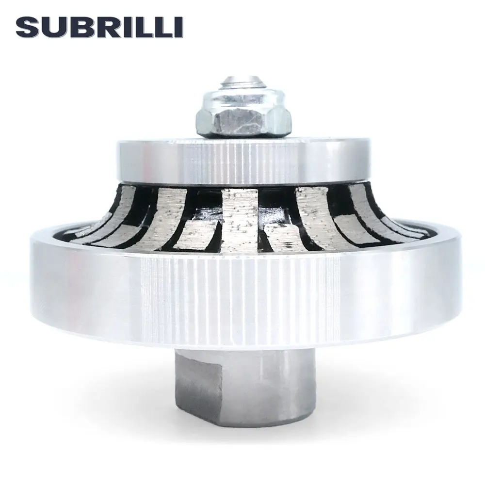 SUBRILLI Diamond Profile Wheel B10 Sintering Segmented Demi Bullnose Type For Stone Granite Marble Edge Hand Router Bit M14 5/8