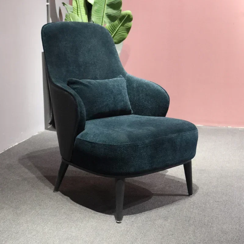 

л # Современная скандинавская мебель, кресло для отеля, гостиная, натуральная кожа, бархатная ткань, роскошное кресло для отдыха