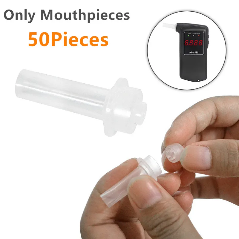 50pcs/lot Digital Breath Alcohol Tester Breathalyzer Mouthpieces Blowing Nozzle for AT-858S Alcohol Tester Mouthpieces