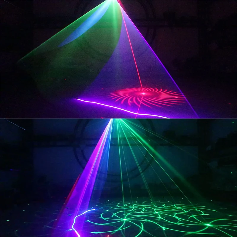 Disco Lights 2 Effect In 1 Laser Projector Light Beam Scanner And Red Green Flower  Stage Lighting  For Dj Home Party Holiday