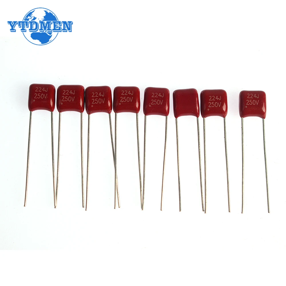 100pcs CBB Assortment Kit Capacitor 63V 100V 10nF~470nF Polypropylene Film Capacitor 10nF 22nF 33nF 47nF 100nF 220nF 330nF 470nF