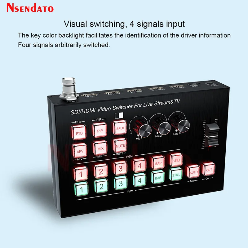 الجيل الثالث 3G SDI HDMI محول تشفير الفيديو متعدد 4 كاميرا محطة الإنتاج المباشر لالتقاط الفيديو مسجل البث المباشر مزيج الصوت