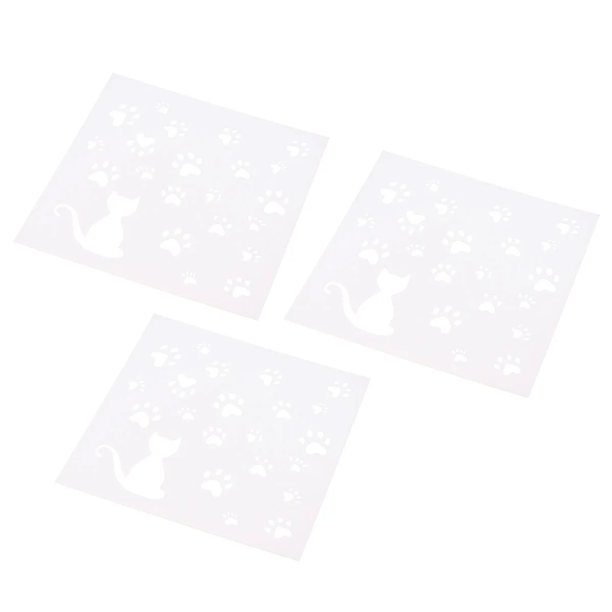

3 pcs Cat Painting Stencils Hollow Out Drawing Templates For Diy Crafts Art Projects Creativity Coloring Tools Scrapbook