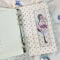 A6  Retro White Polka Dots With 45 Sheets Inner Page DIY PU Clip-on Notebook Loose Leaf Notebook 4