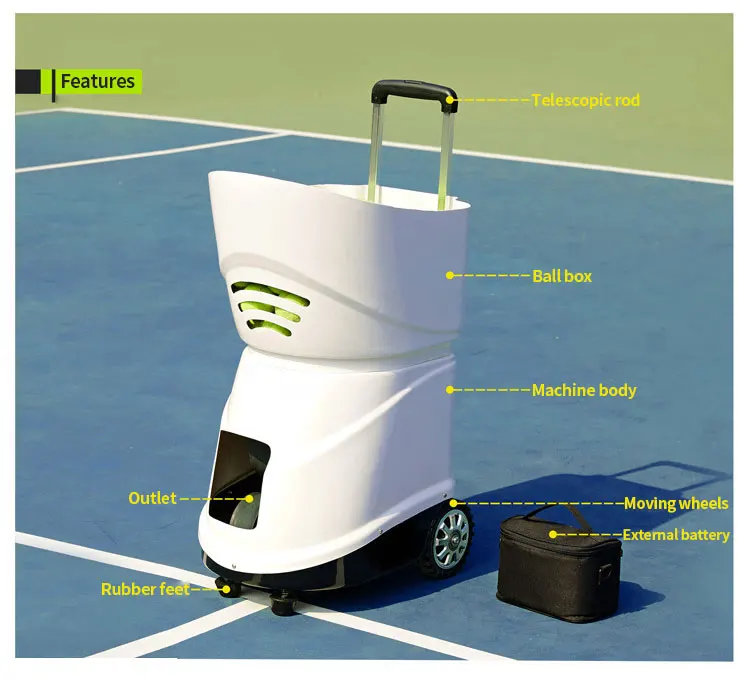 Smart Electronic Tennis Ball Machine Automatic Ball Thrower Shooter with Remote Control