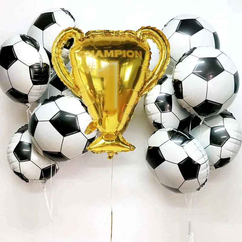 Goldene Trophäe 18 Zoll Fußballstern Folienballons Junge Mann Geburtstag Party Dekor Sport Spiele Luftbälle Globos Babyparty Zubehör