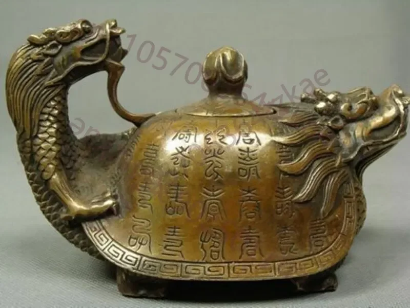CHINESE OLD COPPER HANDWORK DRAGON TEA POTItems worth collecting