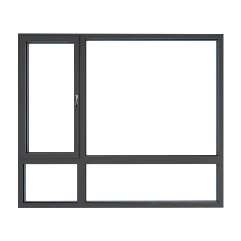 Modern Design Aluminum Composite Frame Casement Windows Soundproof Tilt Turn Swing Open Style Home Office Tempered