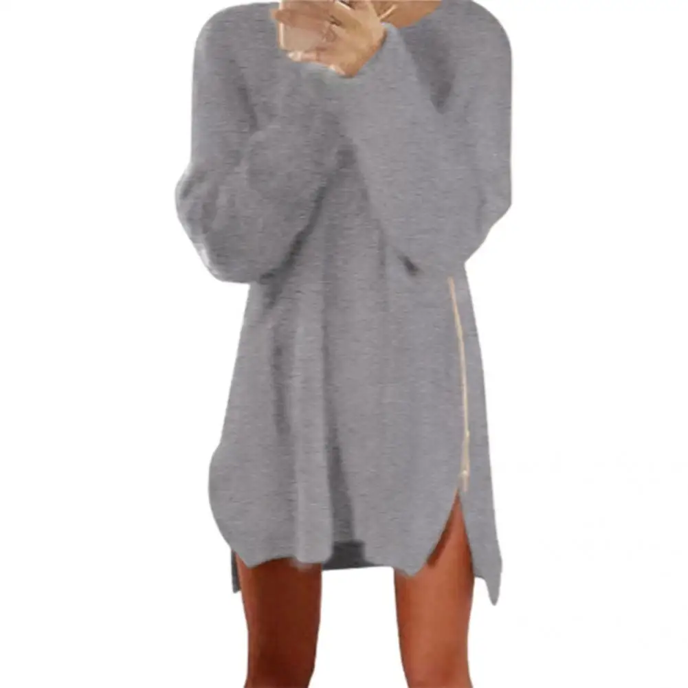 Comfortable Lightweight Stretch Female Dress Furry Dress Oversized Cotton Blend Anti-pilling Sweater Dress Party Supplies