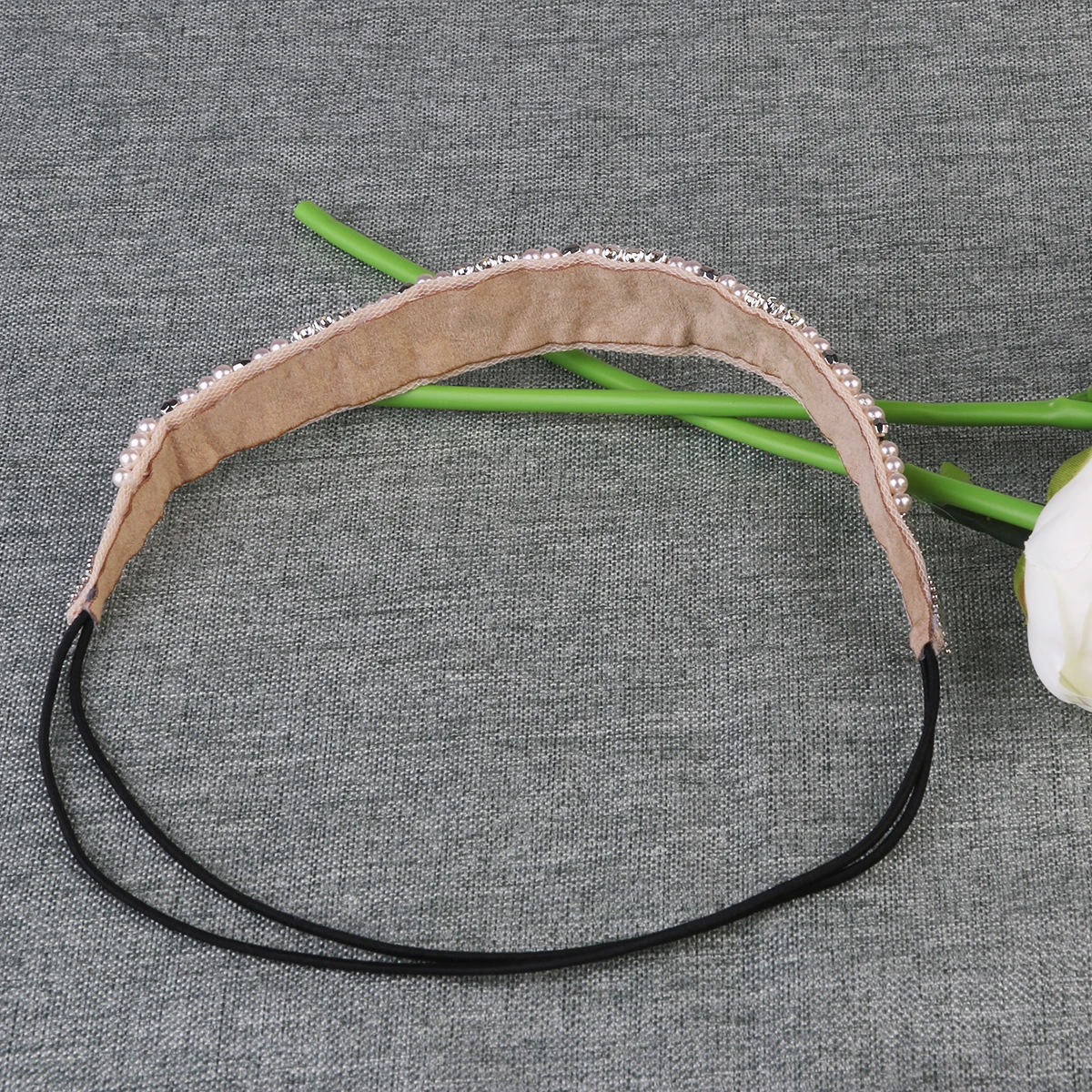 

Drill Boho Handmade Elastic Headband Wedding Dress Up Bling Headband Women Bling Headbands