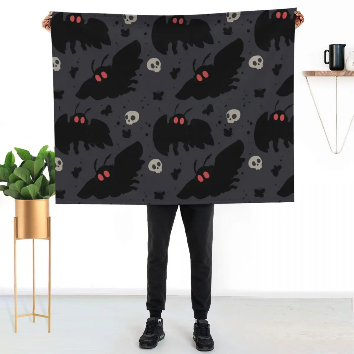 Mothman - Night Grey Throw Blanket Blankets For Baby halloween Summer Beddings Moving Summer Blankets For Bed Blankets