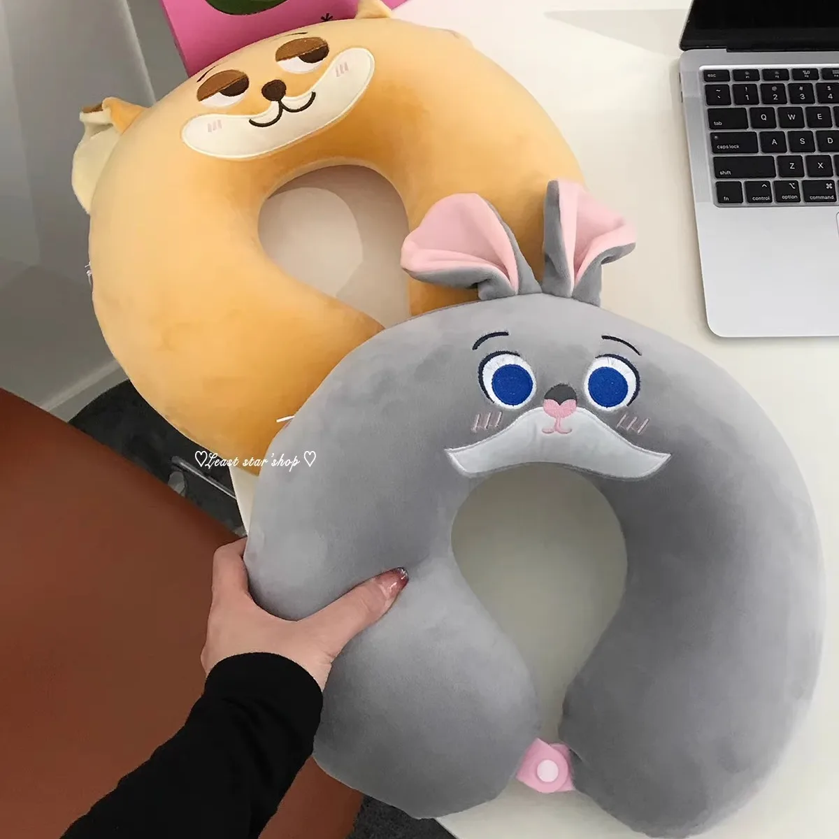 Disney Memory Foam U-shaped Neck Pillow Judy Nick Rabbit Fox Cartoon Travel Pillow Nap Pillow Office Student Gift