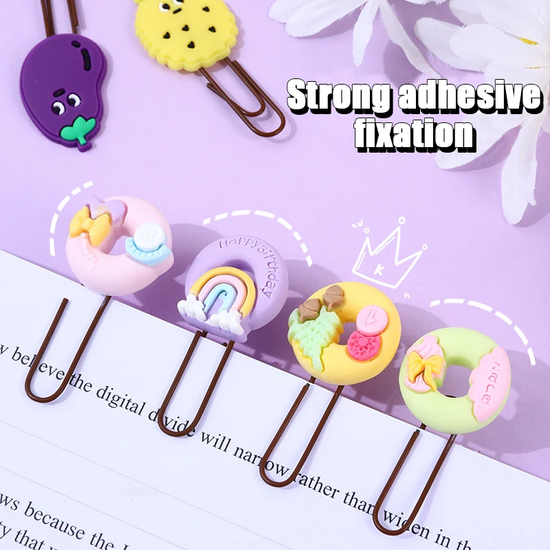 Cartoon Cute Paper Clip Curved Pins Creative Photo Metal Clip Data Classification Clips File Bookmarker Decorative Clip