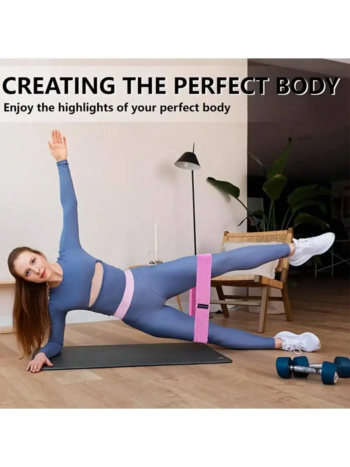 3pcs Fabric Resistance Hip Booty Bands Glute Thigh Elastic Workout Bands Squat Circle Stretch Fitness Strips Loops Yoga Gym