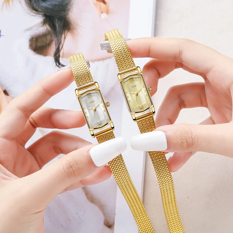 Small gold wheat watch niche high-end waterproof watch for women stainless steel quartz watch