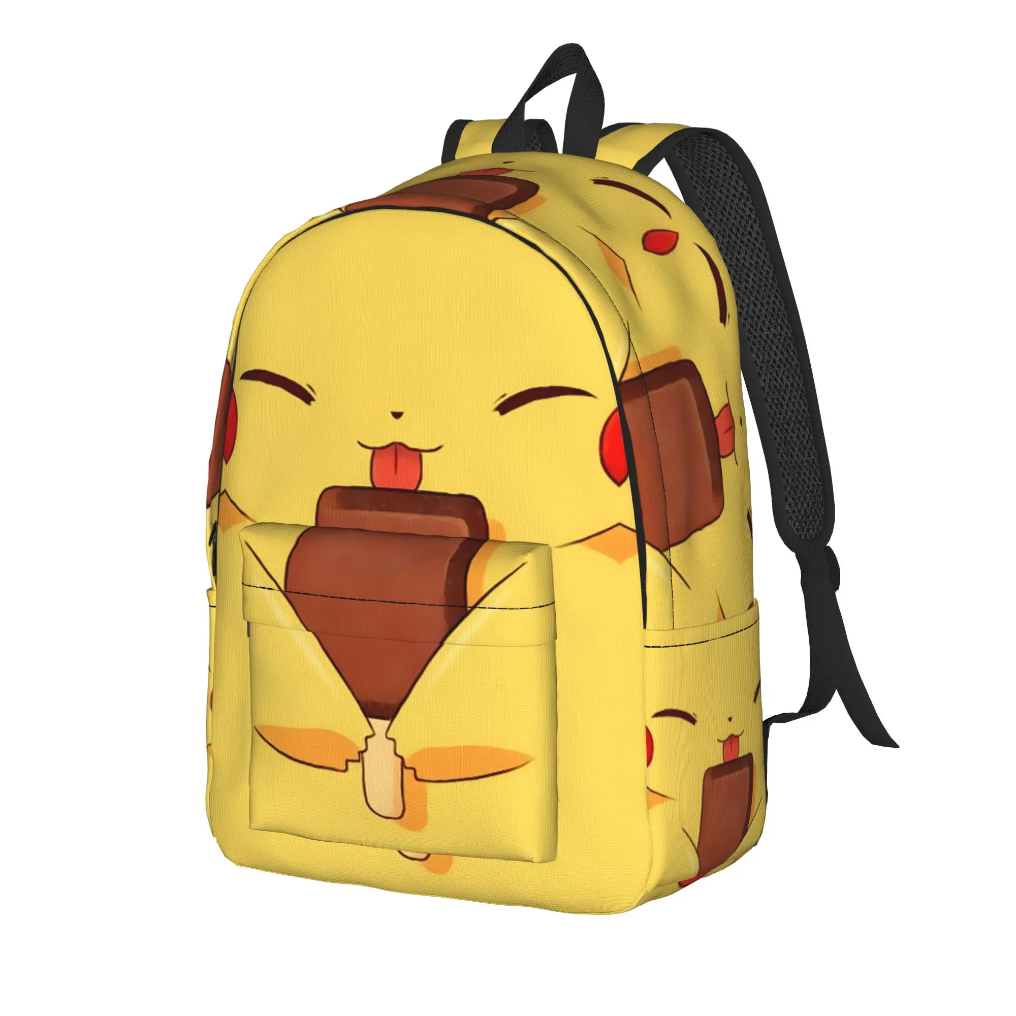 Fashion Cartoon Pokemon Theme Backpack Pikechu Love Food Mochilas Light Hiking Retro Washable Rucksack