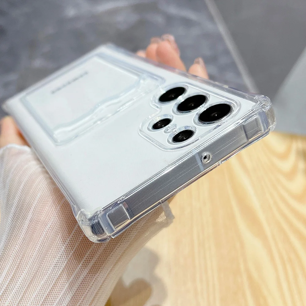 삼성 갤럭시 S25 울트라 S24 FE S23 플러스 S22 A06 A05s A05 실리콘 소프트 충격 방지 꽃 Funda 커버에 대한 카드 홀더 전화 케이스