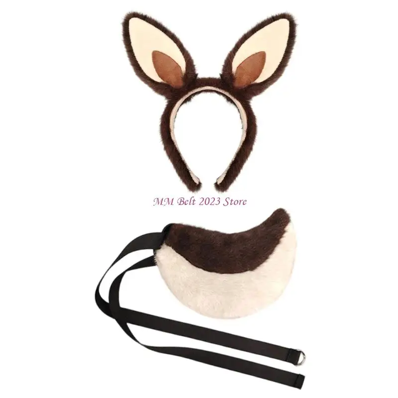 49ME Rabbits Costume Ears And Tail Set Comfortable Wear For Childrens Birthday Parties And Performances