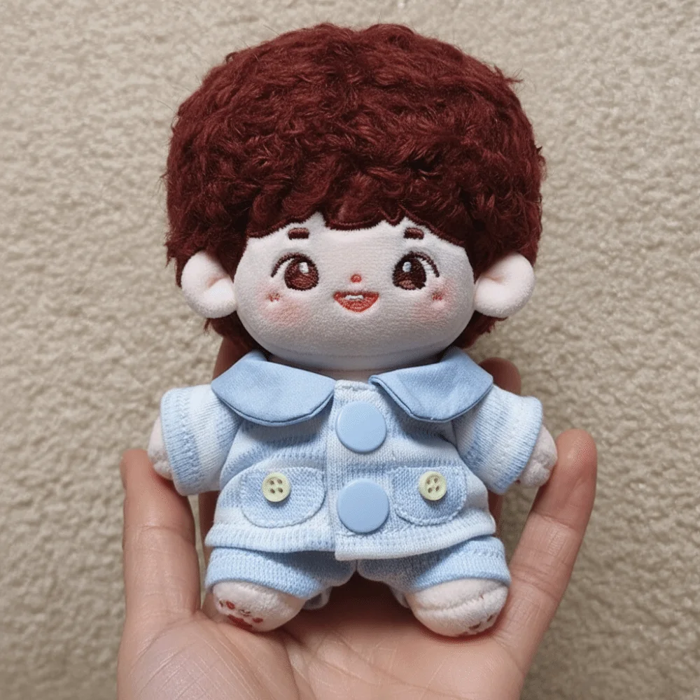 1 ensemble de vêtements pour poupée en coton de 10 cm, tenue de poupée bleue, tenue de poupée miniature, ensemble de déguisement créatif et mignon pour poupée, cadeau pour enfants