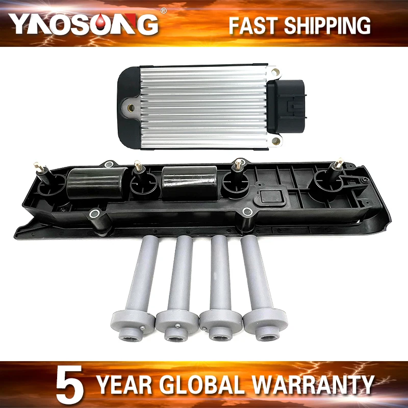 Ignition Coil Pack with Ignition Module For Chevrolet Oldsmobile Saturn Pontiac Cavalier Malibu Alero Sunfire 2.2L 2.4L L4 UF391