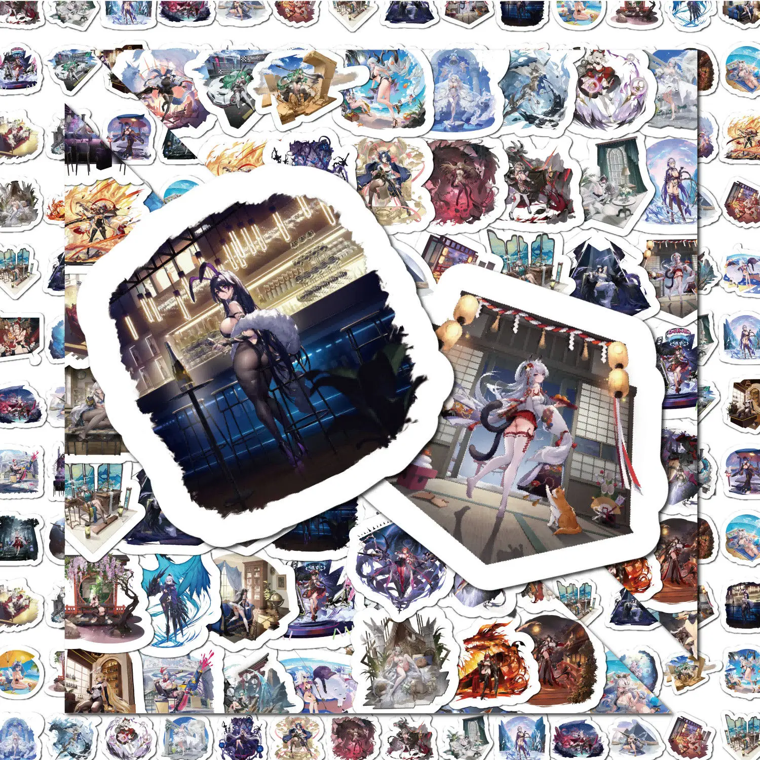 45 Uds. Pegatinas de decoración de cuenta de mano periférica de personaje de juego de chica bonita y Sexy de dibujos animados