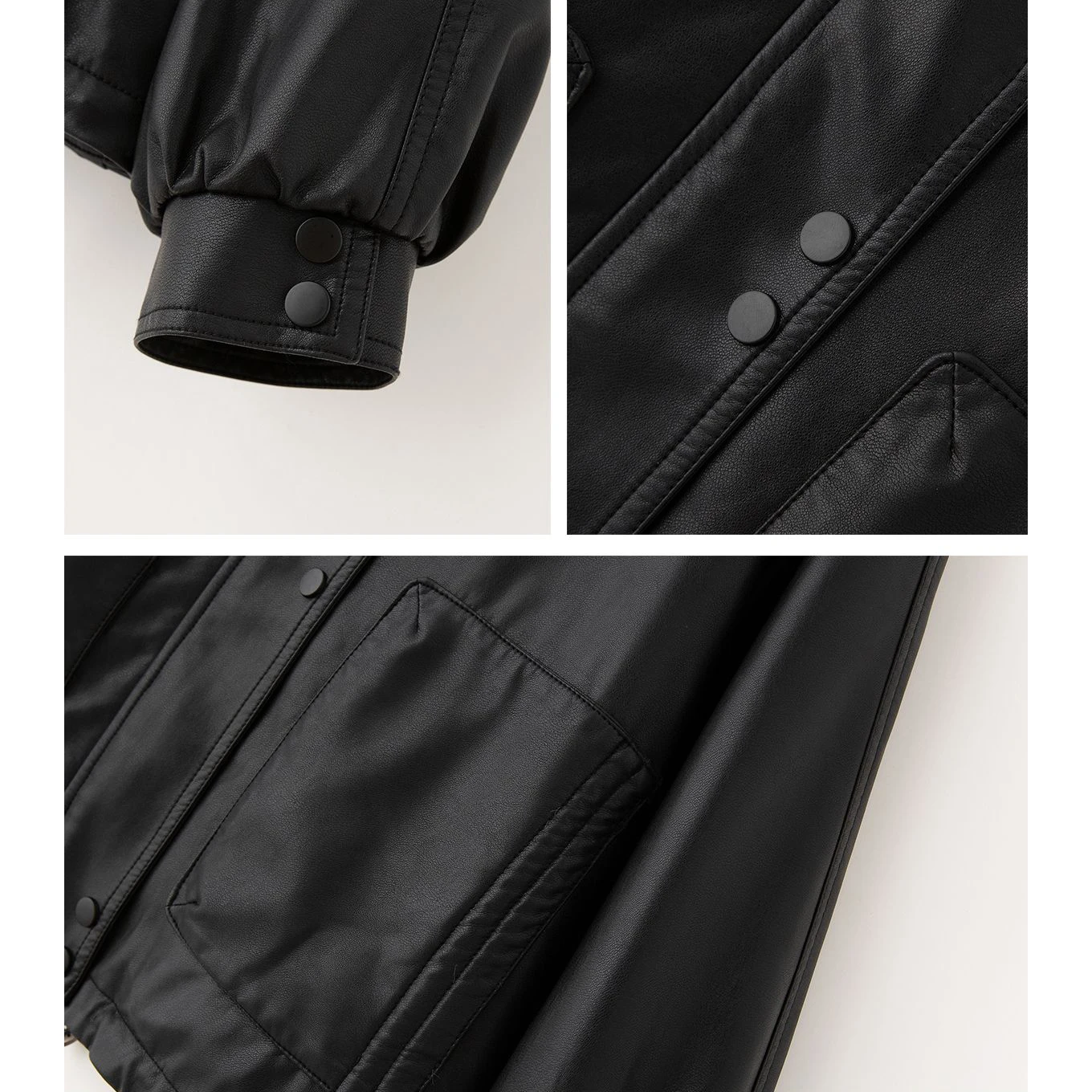 プラスベルベット肥厚暖かいレザーパーカー秋冬新シックカジュアルルーズファーワンピースフード付きジャケット女性の生き抜く