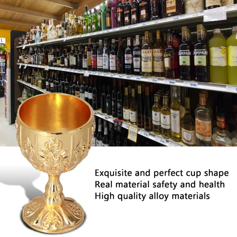 2Pcs 30ML Goblet European High Grade Golden Retro Ornaments For Traveling Decoration Home Collection