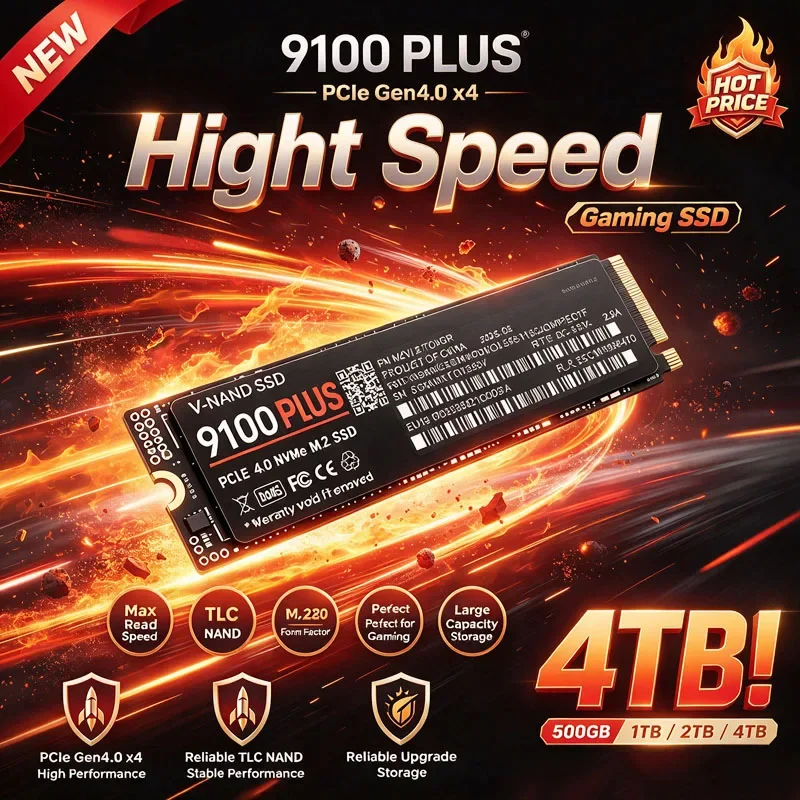 New 9100 PLUS Hard Drive SSD M.2 NVME 1TB 2TB 4TB M2 2280 Internal Solid State Drive for Laptop PC High Speed Transfer
