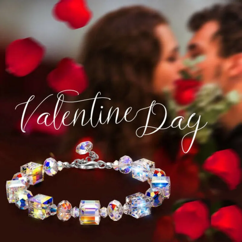 Colorful Square Glass Crystal Beaded Bracelets for Women Temperament Handwork Bracelets Bangles Charms Friendship Jewelry Making