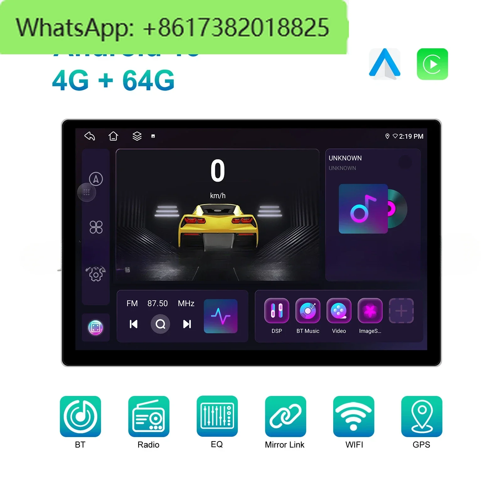 جهاز ملاحة بشاشة كبيرة تعمل بنظام Android مقاس 13.1 بوصة مع صورة عكسية للخريطة العالمية APK #4
