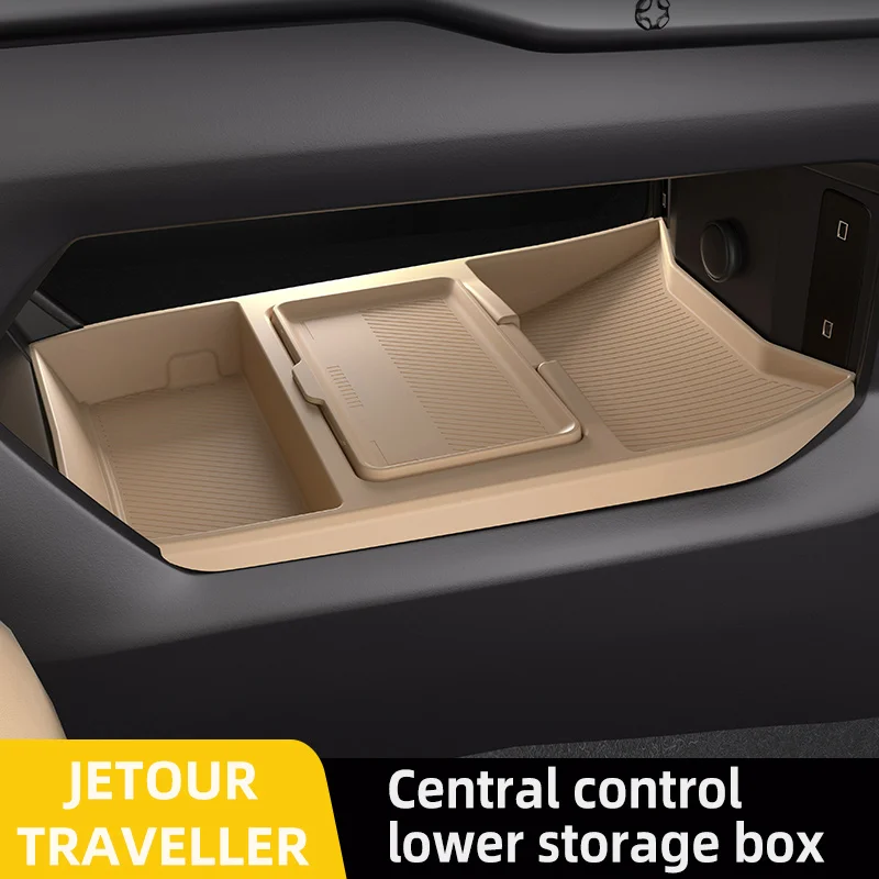 

For JETOUR Traveler‌ T2 2024 2025 Storage Box Center Armrest Hidden Box Cup Holder Organizer Interior Accessories