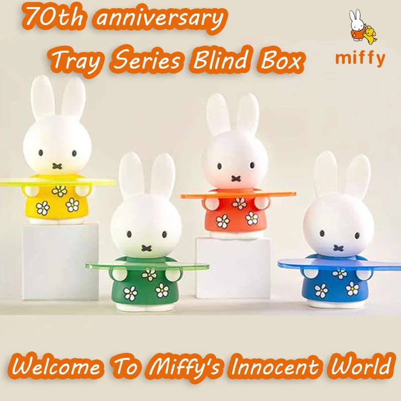 

Cute Miffy Figure 70th Anniversary Tray Series Blind Box Toy Desktop Ornaments High Quality Cartoon Doll Anime Accessories Gifts
