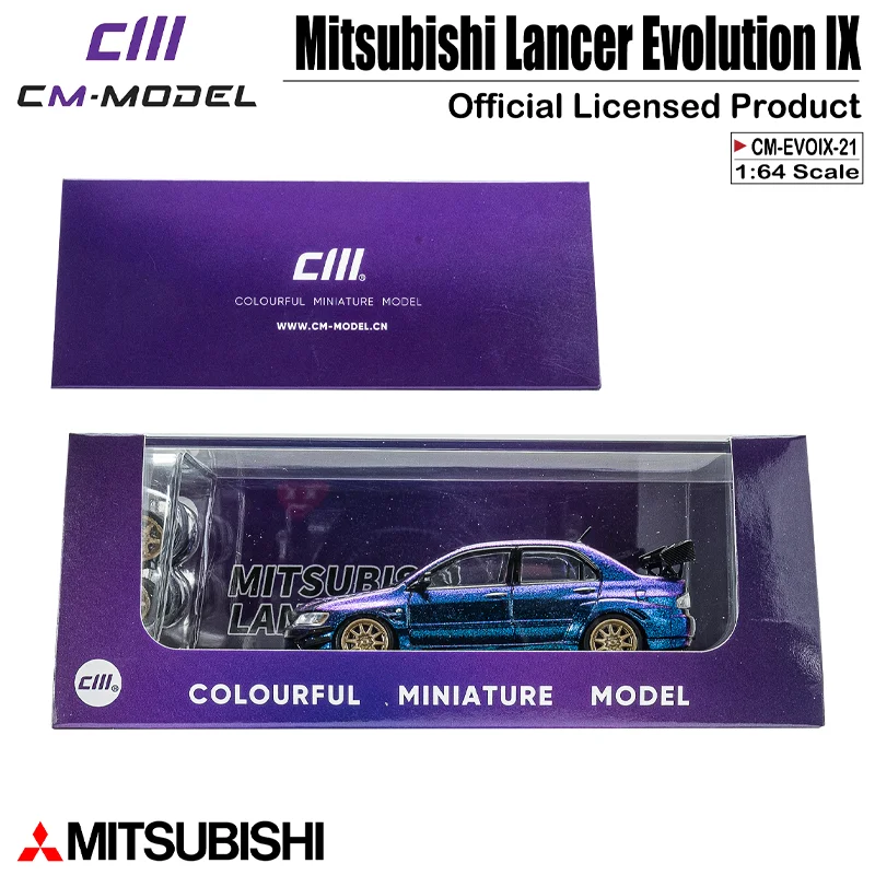 Cm 1/64 mitsubishi lancer evolução ix produto oficial licenciado liga brinquedo veículo motorizado diecast metal modelo presentes