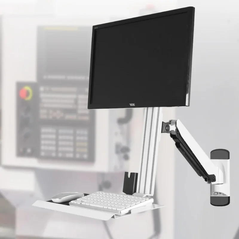 New Wall-Mounted All-in-One Keyboard Mouse LCD Display 10 KG Weight Bearing Rotating Stand Aluminum Alloy GM188KB-2 Hot Sale