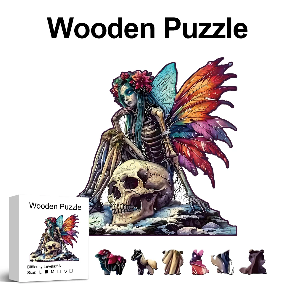 

Skeleton Queen Wooden Puzzle for Adults, Unique Shaped Pieces, Exquisite Gift Box, Brain Exercise, Room Decor, Holiday Gifts