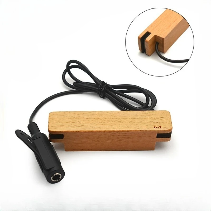 S1 Solid Beech Wood SoundHole Pickup Alnico V Pickup 6.35 Output Magnet Pickup Guitar Parts