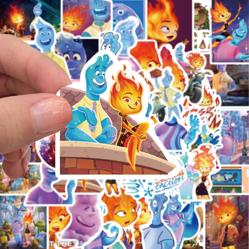 

10/30/50pcs Kawaii Disney Elemental Cartoon Stickers Funny Graffiti Decals for Luggage Notebook Phone Laptop Anime Sticker Pack