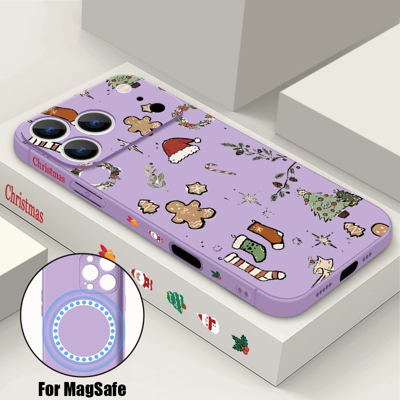 아이폰 17 프로 맥스 케이스 마그네틱 마그세이프 호환 진저브레드 크리스마스 케이스 아이폰 16 프로 맥스 14 13 12 11 16E 에어용