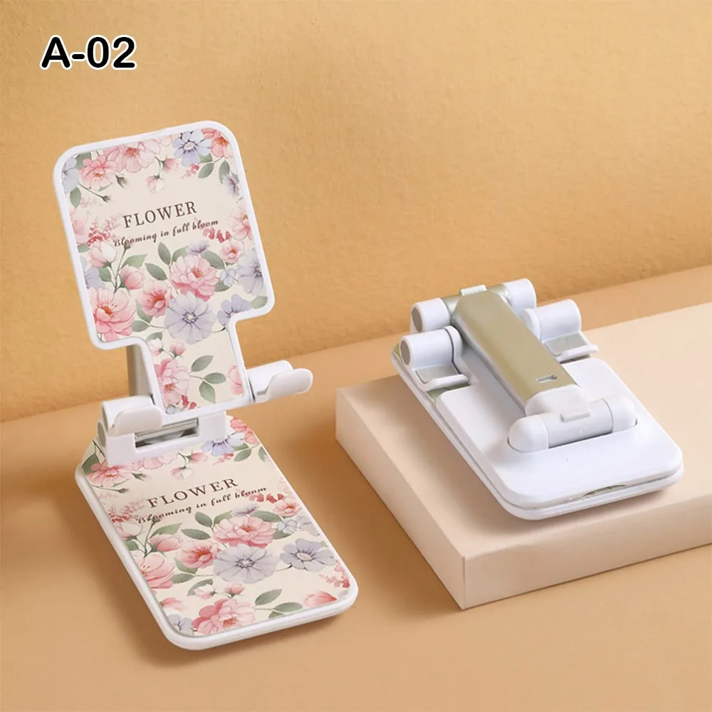 

Новый регулируемый держатель для мобильного телефона, складная подставка с мультяшным принтом, универсальный подъемный настольный держатель для планшета