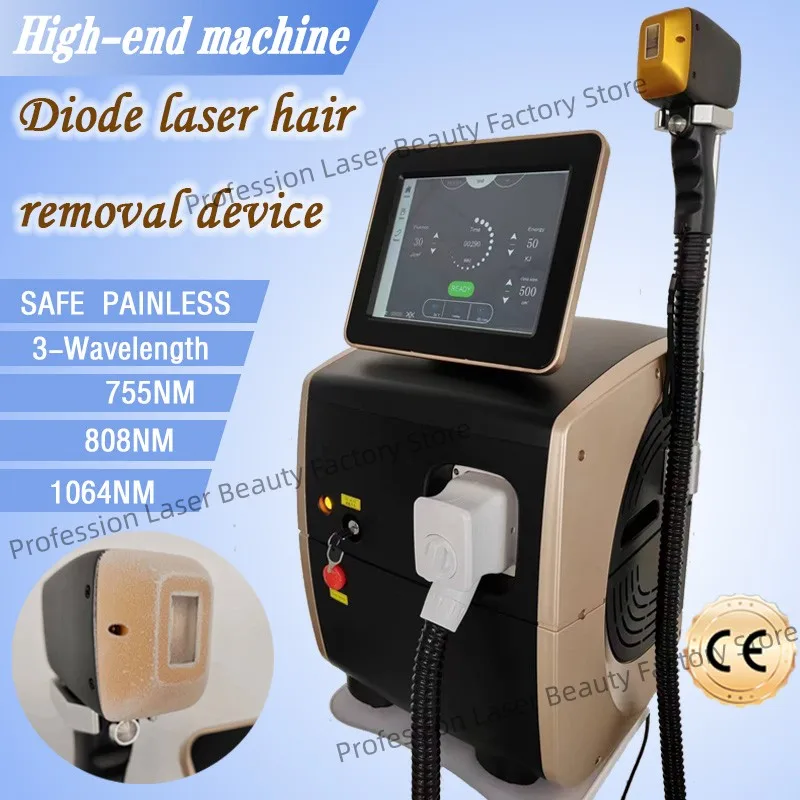 

New 808 three wave semiconductor laser permanent rapid hair removal painless hair follicle penetration skin regeneration device