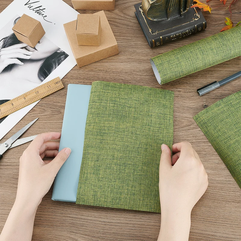 39.4x16.9 Inch Olive Book Binding Cloth Bookcover Fabric Surface with Paper Backed Book Cloth Close-Weave Book Cloth for Book
