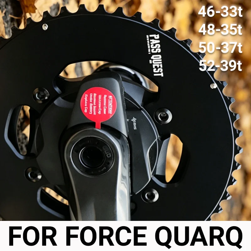 

PASS QUEST 107 BCD Chain Ring 4 Arm For Sram Force 46 33 48 35 Quarq Powermeter 2x AXS 12-speed Double Tray Chainring