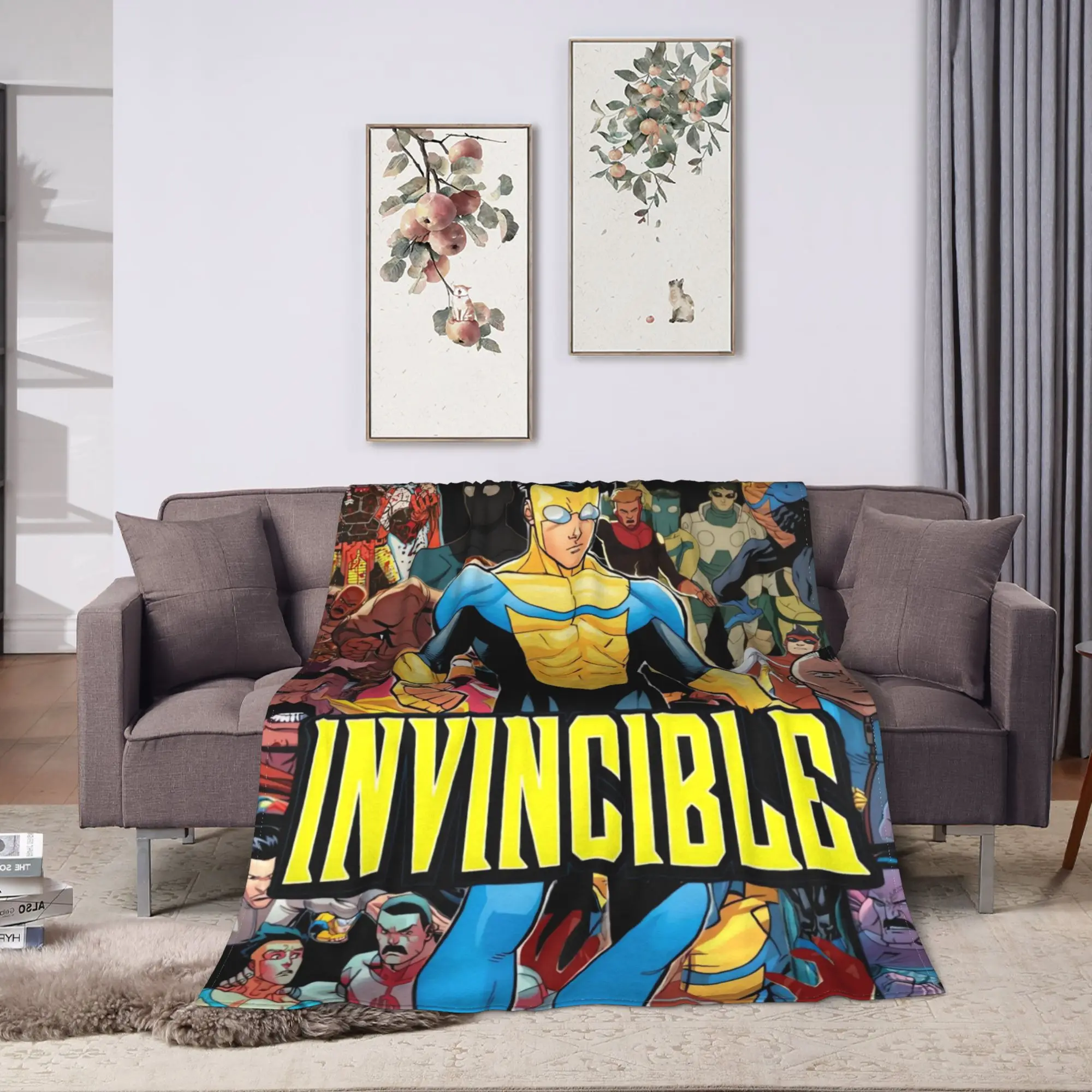 Invincible Hero Collage Blanket Quality Warm  Throw Blanket Winter Travel Office Home Decor Pattern Bedspread
