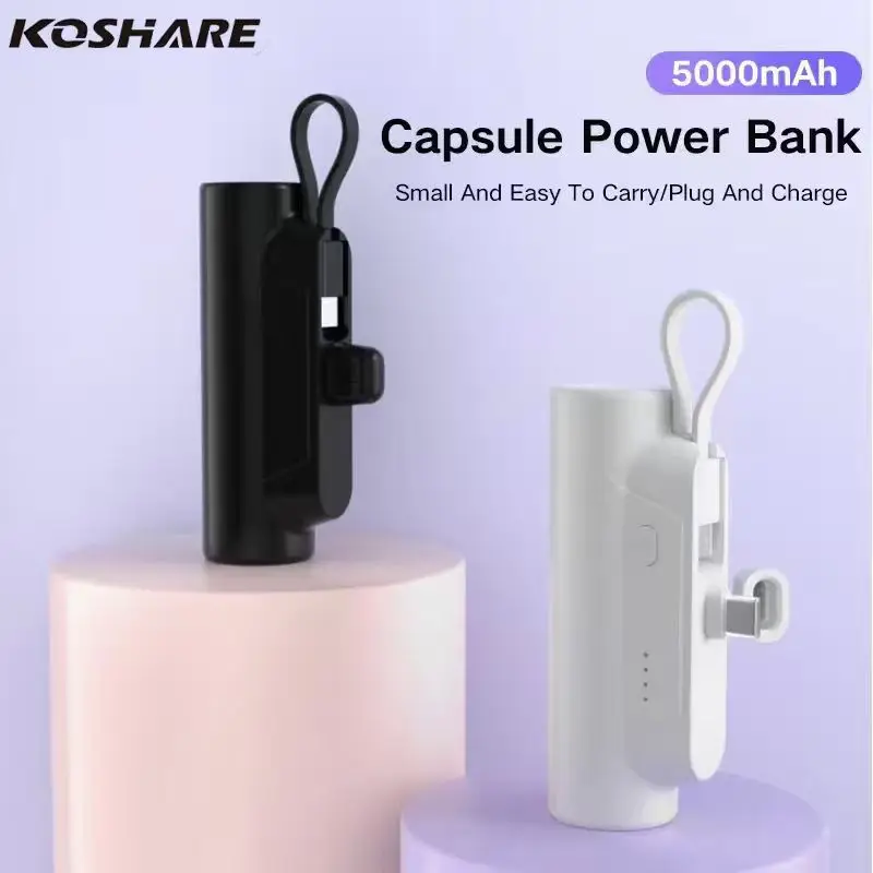

KOSHAER Fast Charging Portable Power Bank LED Display Mobile External Battery for iPhone Samsung Xiaomi OPPO Compact Power bank