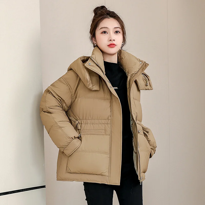 2024 Winter Jacket Coats Women Down Cotton Clothes Loose Hooded Parkas Warm Cotton Padded Jacket Snow Overcoat Female Outerwear