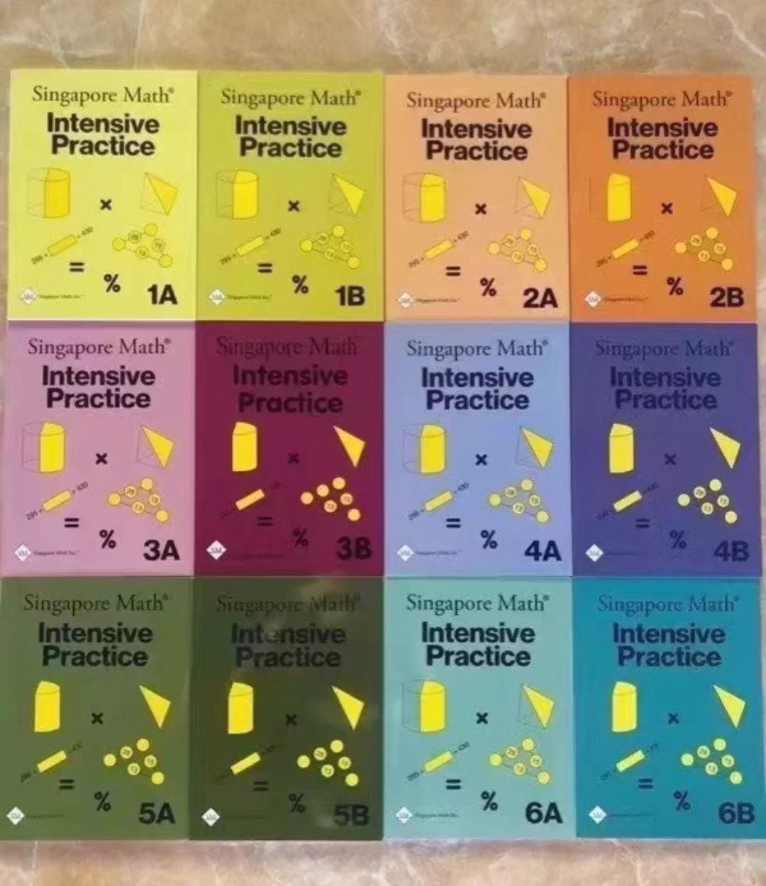 2 books Singapore Primary Math Intensive Practice Books Grade 1/2/3/4/5/6 Mathematics Learning Workbook for Students A5 size