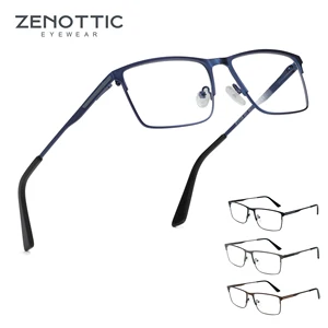 Lunettes optiques en alliage de titane ZENOTTIC pour hommes Monture mode lunettes carrées pour hommes Lunettes ultralégères métalliques sans prescription 8 meilleurs cadres métalliques en vente - No 1